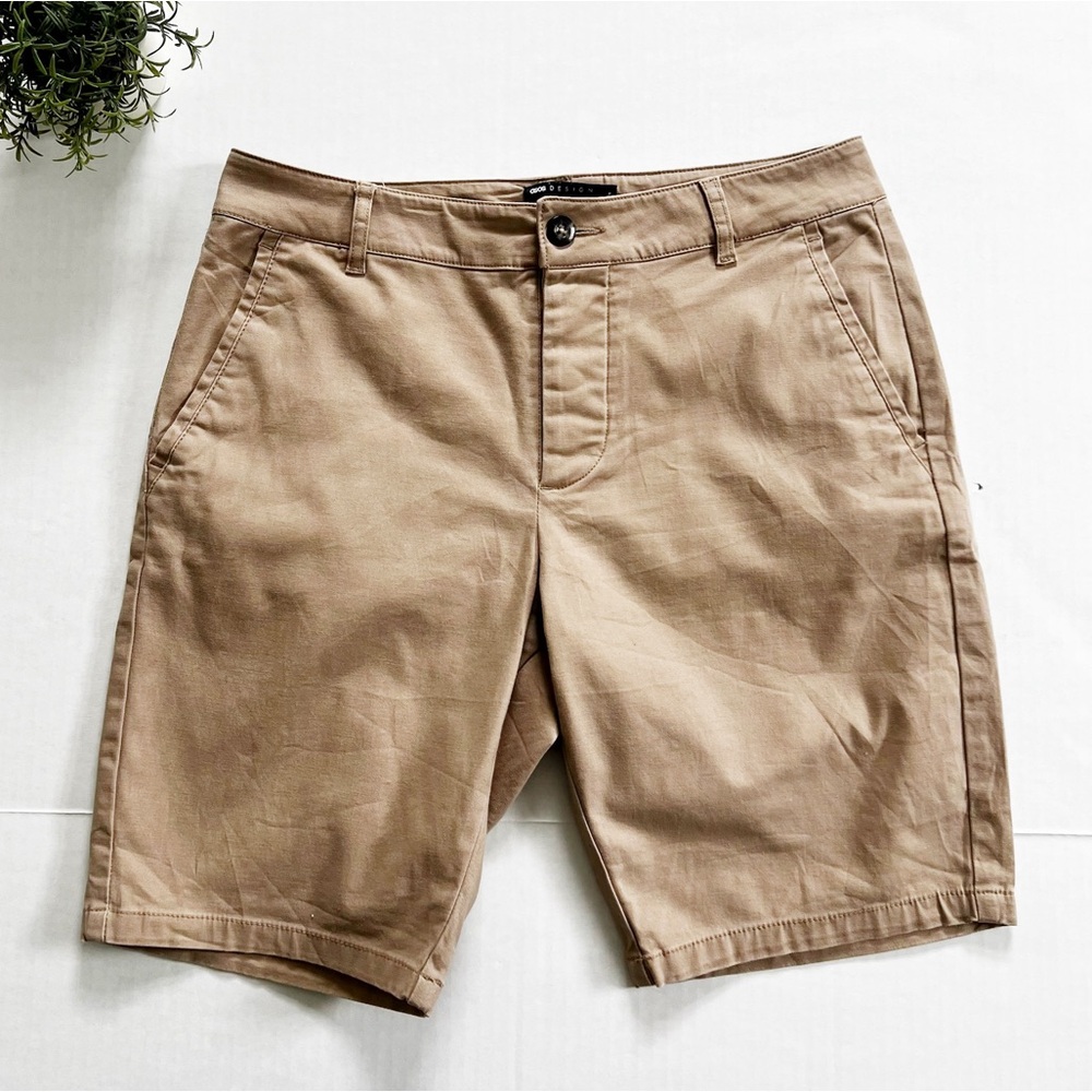 ASOS Mens Flat Front Chino Shorts in Tan